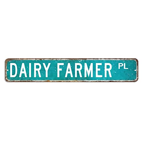 Dairy Farmer Straßenschild Milchbauer Dekor Beruf Metallschild 7,6 x 45,7 cm individuelles lichtbeständiges Metallschild Moderne Eisenmalerei für Büro, Schlafzimmer, Wohnzimmer, Club Dairy Farmer Straßenschild Milchbauer Dekor Beruf Metallschild 7,6 x 45,7 cm individuelles lichtbeständiges Metallschild Moderne Eisenmalerei für Büro, Schlafzimmer, Wohnzimmer, Club von hyxxiqin0e