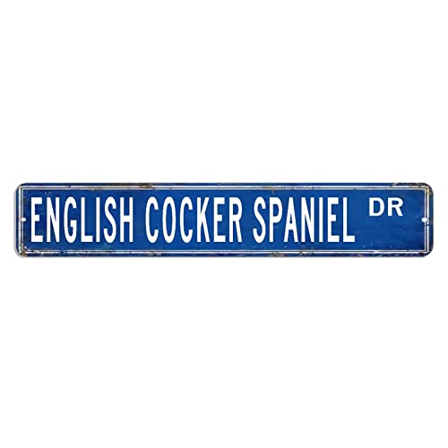 Englischer Cocker Spaniel Straßenschild Hundebesitzer Geschenk Blechschild 7,6 x 45,7 cm benutzerdefiniertes winddichtes Aluminiumschild Bauernhaus Metallschild für Café, Bar, Pub, Zuhause Englischer Cocker Spaniel Straßenschild Hundebesitzer Geschenk Blechschild 7,6 x 45,7 cm benutzerdefiniertes winddichtes Aluminiumschild Bauernhaus Metallschild für Café, Bar, Pub, Zuhause von hyxxiqin0e