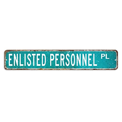 Enlisted Personnel Straßenschild, Geschenk für angeworbene Personnelberufe, Metallschilder, 7,6 x 45,7 cm, personalisierbar, einfach zu montieren, Metall-Blechschild, originelles Poster, Plakette für Enlisted Personnel Straßenschild, Geschenk für angeworbene Personnelberufe, Metallschilder, 7,6 x 45,7 cm, personalisierbar, einfach zu montieren, Metall-Blechschild, originelles Poster, Plakette für von hyxxiqin0e