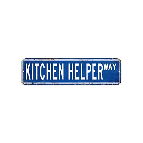 Küchen-Helfer-Straßenschild, Küchenhelfer, Dekoration, Beruf, Metallschild, 7,6 x 30,5 cm, personalisierbar, rostfreies Aluminium-Metallschild, Unterhaltung, Wandschild, Poster für Zuhause, Küche von hyxxiqin0e