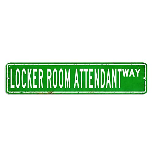 Locker Room Attendant Straßenschild Umkleidezimmer Attendant Decor Beruf Blechschild 10,2 x 45,7 cm personalisiertes, winddichtes Schild Blechschild Lustiges Wandschild Dekor für Garage, Männerhöhle Locker Room Attendant Straßenschild Umkleidezimmer Attendant Decor Beruf Blechschild 10,2 x 45,7 cm personalisiertes, winddichtes Schild Blechschild Lustiges Wandschild Dekor für Garage, Männerhöhle von hyxxiqin0e