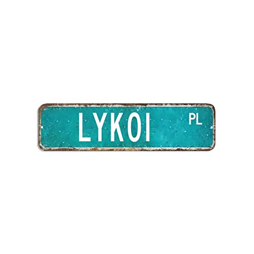 Lykoi Straßenschild, Waldtier-Metallschild, 7,6 x 30,5 cm, personalisierbar, winddicht, antikes Poster, Kunstdesign für Bar, Pub, Garage, Männerhöhle, Zuhause von hyxxiqin0e