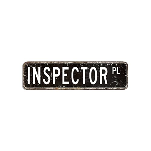 Metallschild "Inspector", "Inspector", Dekoration, Beruf, 7,6 x 30,5 cm, personalisierbar, einfach zu montieren, Aluminium-Metallschild, antikes Wandschild, Poster für Bar, Pub, Zuhause, Cafés, Garage von hyxxiqin0e