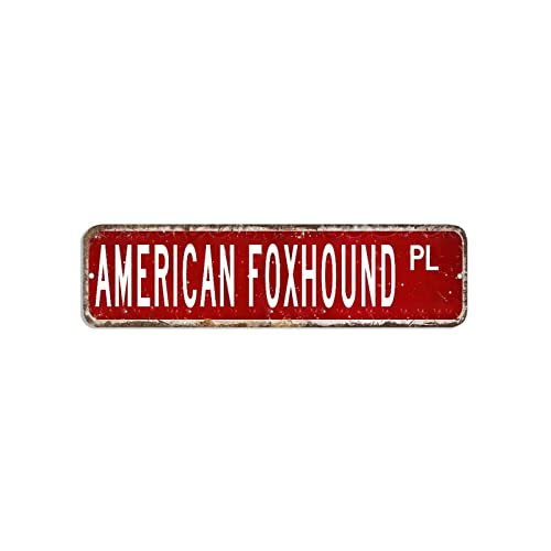 Metallschild mit Aufschrift "American Foxhound", Motiv: Tiere, 7,6 x 30,5 cm, personalisiertes, lichtbeständiges Aluminiumschild, inspiriertes Poster, Dekoration für Bars, Zuhause, Biermännerhöhle von hyxxiqin0e
