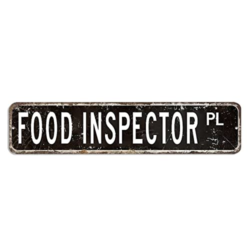 Metallschild mit Aufschrift "Food Inspector", Geschenk für den Beruf, 10,2 x 45,7 cm, rostfreies Metall-Blechschild, modernes Poster, Plakette für Zuhause, Bar, Höhle, Zuhause, Pubs, Club Metallschild mit Aufschrift "Food Inspector", Geschenk für den Beruf, 10,2 x 45,7 cm, rostfreies Metall-Blechschild, modernes Poster, Plakette für Zuhause, Bar, Höhle, Zuhause, Pubs, Club von hyxxiqin0e