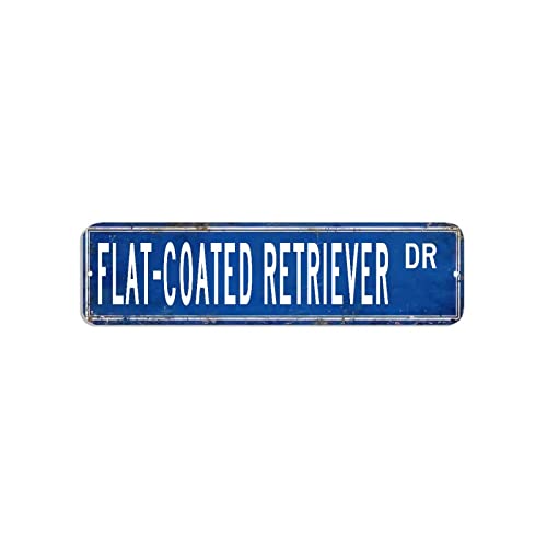Metallschild mit flachbeschichtetem Retriever-Straßenschild, Hundeliebhaber, 7,6 x 30,5 cm, lichtbeständiges Aluminiumschild, antikes Poster, Kunstdesign für Café, Kaffee, Bars, Pubs, Männerhöhle von hyxxiqin0e
