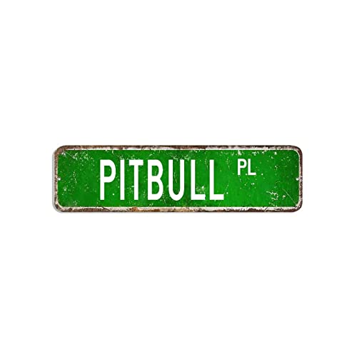 Pit Bull Straßenschild Welpengeschenk, Metallschild, 7,6 x 30,5 cm, wetterfest, Bauernhaus, Wandposter, Dekoration für Zuhause, Straßentor, Bars, Restaurants Pit Bull Straßenschild Welpengeschenk, Metallschild, 7,6 x 30,5 cm, wetterfest, Bauernhaus, Wandposter, Dekoration für Zuhause, Straßentor, Bars, Restaurants von hyxxiqin0e