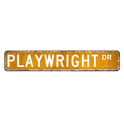 Playwright Straßenschild, Playwright, Liebhaber, Geschenk, Beruf, Metallschilder, 7,6 x 45,7 cm, personalisierbar, langlebige Metall-Wandkunst, Vintage-Wandposter, Dekoration für Bar, Café, Restaurant Playwright Straßenschild, Playwright, Liebhaber, Geschenk, Beruf, Metallschilder, 7,6 x 45,7 cm, personalisierbar, langlebige Metall-Wandkunst, Vintage-Wandposter, Dekoration für Bar, Café, Restaurant von hyxxiqin0e