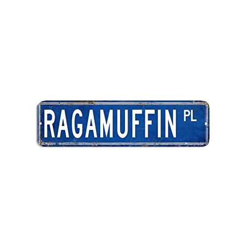 Ragamuffin-Straßenschild, Haustier-Blechschild, 7,6 x 30,5 cm, rostfreies Aluminiumschild, schickes Wandschild, Poster für Zuhause, Café, Pub, Bar, Geschäft, Garage von hyxxiqin0e