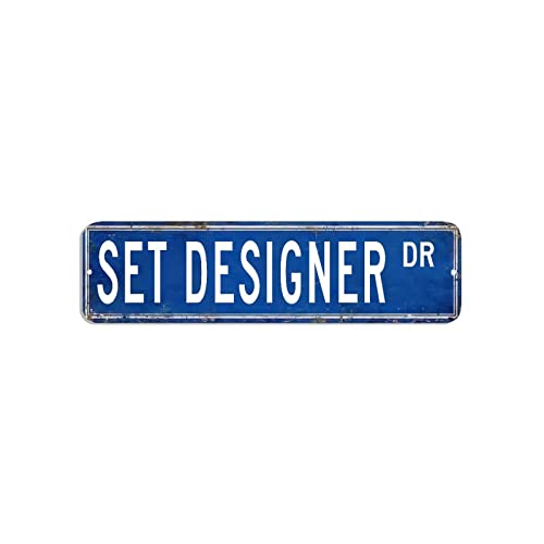 Set Designer-Straßenschilder-Set, Designer-Dekor, Beruf, Blechschild, 7,6 x 30,5 cm, einfach zu montieren, Metall-Wandkunst, antikes Eisengemälde für Garage, Bar, Kino, Garten, Straße Set Designer-Straßenschilder-Set, Designer-Dekor, Beruf, Blechschild, 7,6 x 30,5 cm, einfach zu montieren, Metall-Wandkunst, antikes Eisengemälde für Garage, Bar, Kino, Garten, Straße von hyxxiqin0e