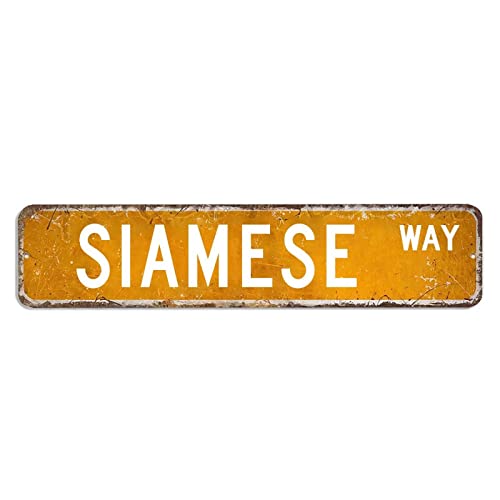 Siamesisches Straßenschild, Bauernhoftiere, Blechschild, 10,2 x 45,7 cm, personalisierbar, einfach zu montieren, Aluminiumschild, originelles Poster, Plakette für Geschäft, Zuhause, Bar, Zimmer von hyxxiqin0e