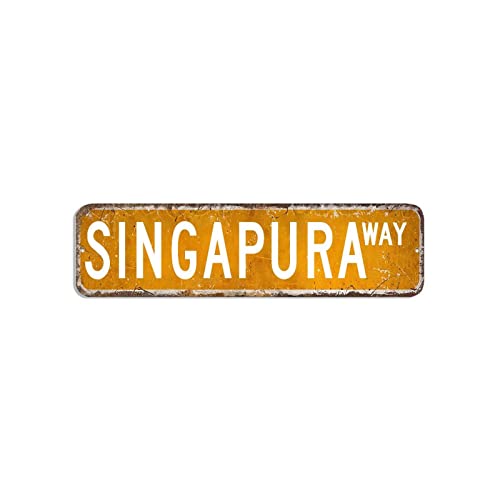 Singapura Straßenschild, Dschungeltiere, Metallschild, 7,6 x 30,5 cm, benutzerdefiniert, einfach zu montieren, Metall-Wandkunst, moderne Metallkunsttafel für Zuhause, Küche, Café, Zuhause, Straße Singapura Straßenschild, Dschungeltiere, Metallschild, 7,6 x 30,5 cm, benutzerdefiniert, einfach zu montieren, Metall-Wandkunst, moderne Metallkunsttafel für Zuhause, Küche, Café, Zuhause, Straße von hyxxiqin0e