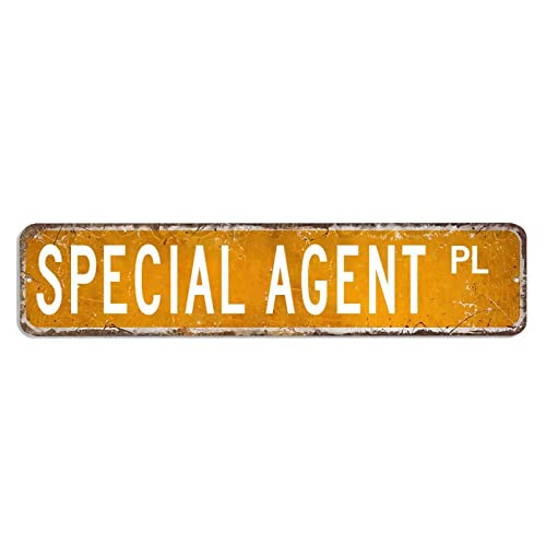 Special Agent Straßenschild Special Agent Geschenk Beruf Metallschilder 10,2 x 45,7 cm personalisiertes, winddichtes Aluminium-Metallschild im Retro-Stil, Metallkunstschild für Bars, Zuhause von hyxxiqin0e