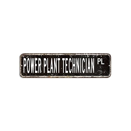 Straßenschild "Power Plant Technician", Geschenk für Kraftwerkstechniker, Beruf, Aluminiumschild, 7,6 x 30,5 cm, personalisiertes, langlebiges Metall-Blechschild, rustikales Wandschild, Poster für von hyxxiqin0e