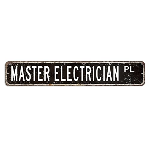Straßenschild für Elektrikermeister, Geschenk für Elektrikermeister, Beruf, Aluminiumschild, 7,6 x 45,7 cm, rostfreies Metall-Blechschild, Vintage-Wandschild für Haustür, Küche, Hof, Veranda Straßenschild für Elektrikermeister, Geschenk für Elektrikermeister, Beruf, Aluminiumschild, 7,6 x 45,7 cm, rostfreies Metall-Blechschild, Vintage-Wandschild für Haustür, Küche, Hof, Veranda von hyxxiqin0e