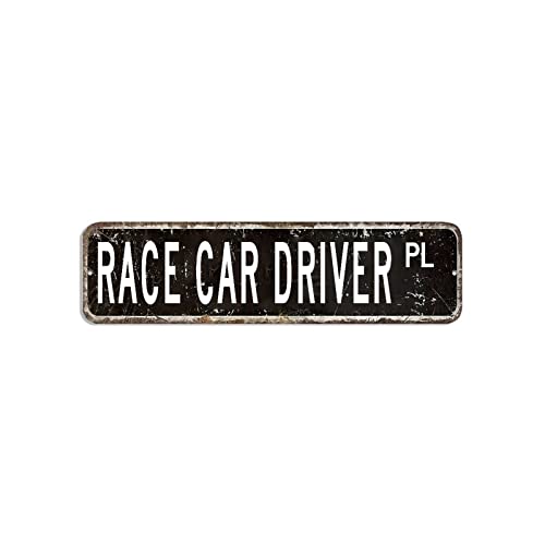 Straßenschild für Rennfahrer, Rennfahrer, Geschenk, Beruf, Aluminiumschild, 7,6 x 30,5 cm, personalisierbar, winddicht, Blechschild, antikes Poster, Dekoration für Bar, Zuhause, Kaffee, Mann, Höhle von hyxxiqin0e