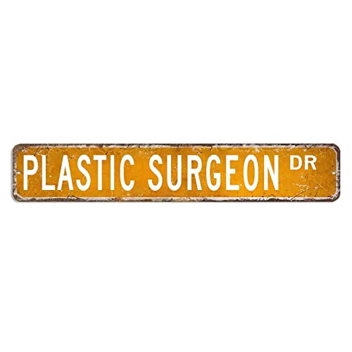 Straßenschild mit Kunststoffchirurgen, Geschenk für plastische Chirurgen, Beruf, Aluminiumschild, 7,6 x 45,7 cm, rostfreies Metall-Blechschild, Retro-Stil, Dekoration für Bauernhaus, Zaun, Haus Straßenschild mit Kunststoffchirurgen, Geschenk für plastische Chirurgen, Beruf, Aluminiumschild, 7,6 x 45,7 cm, rostfreies Metall-Blechschild, Retro-Stil, Dekoration für Bauernhaus, Zaun, Haus von hyxxiqin0e