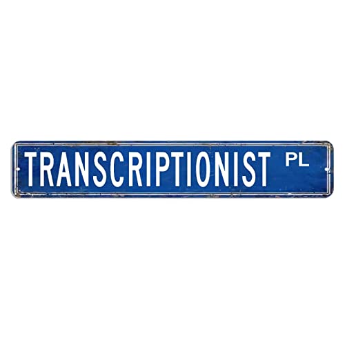 Transkriptionisten-Straßenschild, Geschenk für Transkriptionisten, Beruf, Metallschilder, 7,6 x 45,7 cm, individuelles rostfreies Aluminium-Metallschild, rustikales Wandschild für Zuhause, Bar, Zimmer Transkriptionisten-Straßenschild, Geschenk für Transkriptionisten, Beruf, Metallschilder, 7,6 x 45,7 cm, individuelles rostfreies Aluminium-Metallschild, rustikales Wandschild für Zuhause, Bar, Zimmer von hyxxiqin0e