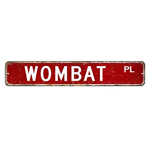 Wombat Straßenschild, Tierwarnung, Metallschild, 7,6 x 45,7 cm, individuell, lichtbeständig, Wandkunst, Retro-Poster, Kunstdesign für Garage, Männerhöhle, Bar, Küche von hyxxiqin0e