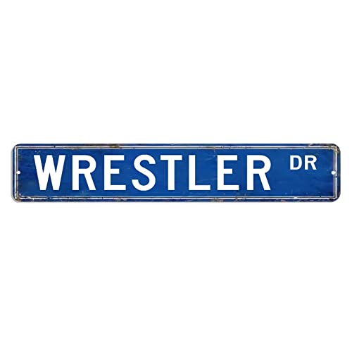 Wrestler Straßenschild Wrestler Dekor Beruf Metallschilder 7,6 x 45,7 cm personalisierte, winddichte Metall-Wandkunst, modernes Metallschild für Zuhause, Bar, Kaffee, Mann, Höhle, Garage Wrestler Straßenschild Wrestler Dekor Beruf Metallschilder 7,6 x 45,7 cm personalisierte, winddichte Metall-Wandkunst, modernes Metallschild für Zuhause, Bar, Kaffee, Mann, Höhle, Garage von hyxxiqin0e