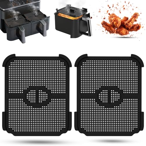 2 Stück Spritzschutz für Ninja Foodi Max Dual Zone AF400EU & AF451EU, Silikon Spritzschutz für Ninja Heißluftfritteuse Zubehör, Airfryer Zubehör für Ninja Heizspirale und Ventilator (CAF-R901) von hzuisst