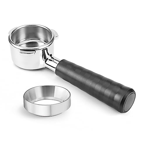 54mm Bodenloser Espresso Kaffee Siebträger kompatibel mit Sage Brevile 870/875/878/880,+Magnetischem Espresso Trichter für Siebträger 53 mm Dosierring von i Cafilas