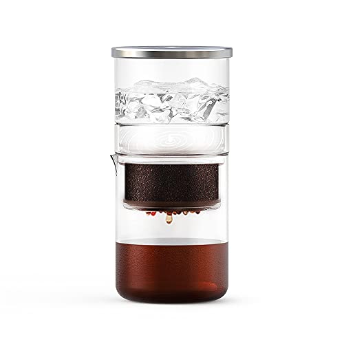 i Cafilas 2-in-1 Cold Brew Dripper Cold Brew Coffee Maker,Eis Tropf-Kaffeezubereiter 300ml - Kaffeebereiter für kaltgebrühten Kaffee und Tee, Kaffeemaschine für Kaltextraktion von i Cafilas
