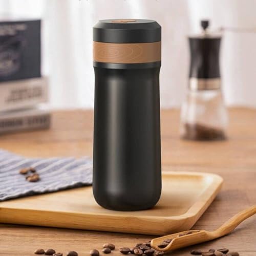 i Cafilas 2 in 1-Edelstahl-Thermobecher mit French-Press-System,Tragbare French Press Kaffeemaschine, Portable Reise Tee Kaffee Presse Becher,Auslaufsicher Thermosflasche Trinkflasche Edelstahl von i Cafilas