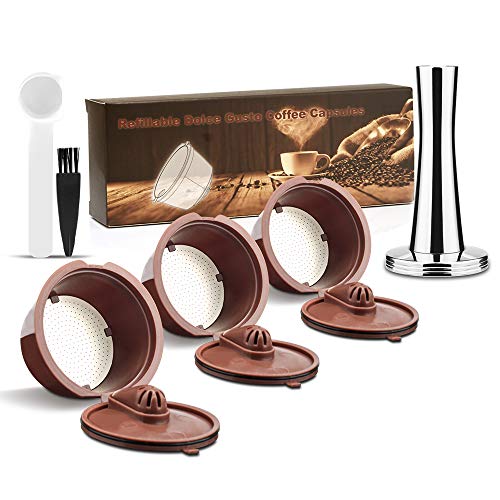 i Cafilas Dolce Gusto Wiederverwendbare Kaffeekapsel Kapseln,Kaffeekapselfüllung Kapseln für Dolce Gusto, 3 Stück (Kaffeekapsel+Kaffee-tamper) von i Cafilas