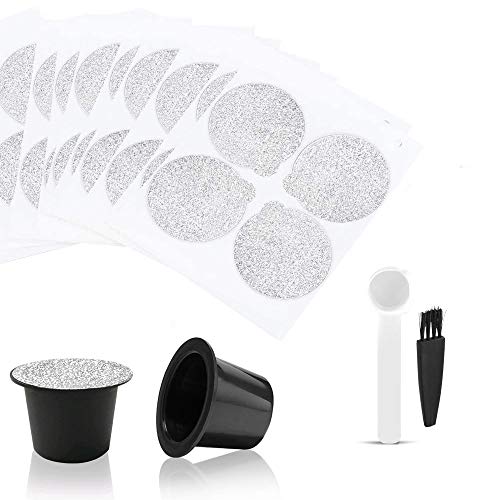 i Cafilas Espresso-Folien und nachfüllbare Kapseln-Siegeldeckel für Wiederverwendbare Kapseln Coffee Pod kompatibel mit Nespresso Original Line Machines (1000er Deckel + 6 Stück Schoten) von i Cafilas