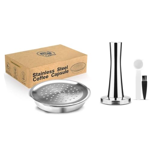 i Cafilas Wiederbefüllbare Kaffeekapsel aus Edelstahl zum Nachfüllen kompatibel mit Philips Senseo,Wiederverwendbare Refill-Kapsel kapseln für Philips Senseo Maschinen (Kaffeekapsel +Tamper) von i Cafilas