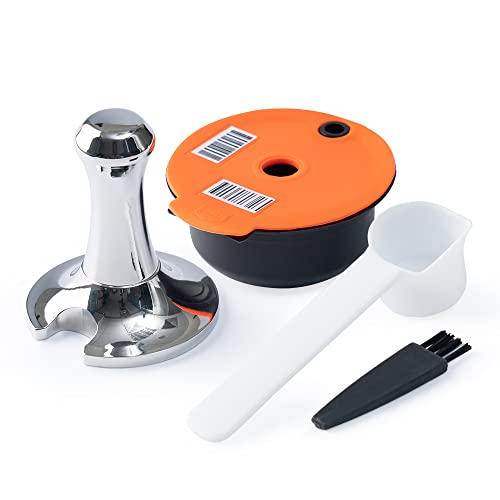i Cafilas Wiederbefüllbare Kaffeekapsel für Tassimo Bosch,Wiederverwendbare Refill-Kapsel Kaffeekapsel Kaffeefilter + Tamper für Tassimo Bosch (220ml Kaffeekapsel +Tamper) von i Cafilas