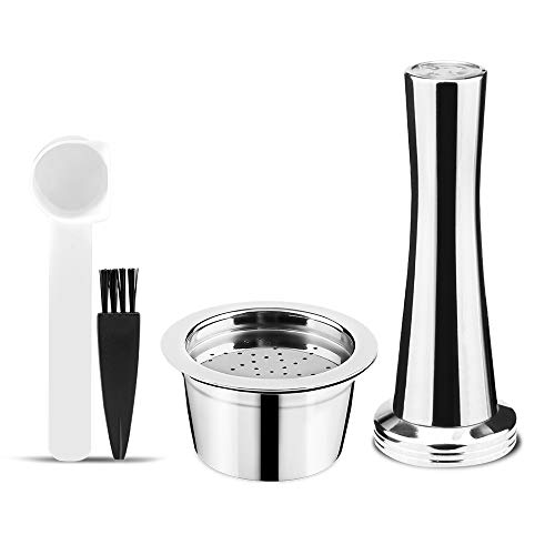 i Cafilas Wiederbefüllbare Kfee Kaffeekapsel aus Edelstahl Wiederverwendbare Refill-Kapsel Kaffeefilter für Caffitaly Tchibo Cafissimo ALDI Expressi Kaffeekapsel (Capsule+Tamper) von i Cafilas