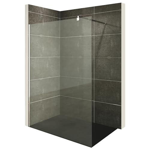 i-flair Duschabtrennung Walk In FIONA 130x200 cm Duschwand Dusche 10mm STARK aus DURCHSICHTIGEM NANO ESG Sicherheitsglas mit EDELSTAHL Wandprofil #740 von i-flair