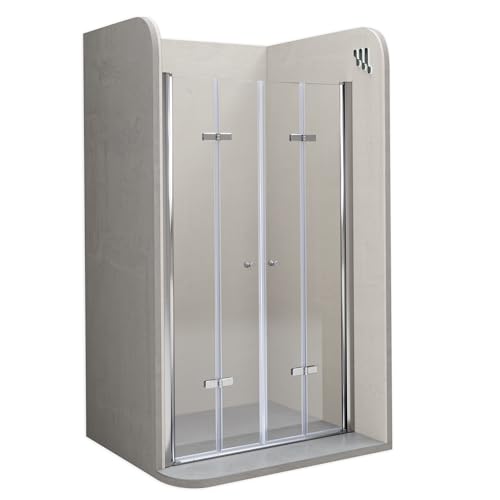 i-flair Doppelfalttür Verstellbereich von 116-120 cm Höhe: 195 cm Duschabtrennung aus 6 mm durchsichtigem ESG Sicherheitsglas mit Nanobeschichtung i-flair Doppelfalttür Verstellbereich von 116-120 cm Höhe: 195 cm Duschabtrennung aus 6 mm durchsichtigem ESG Sicherheitsglas mit Nanobeschichtung von i-flair