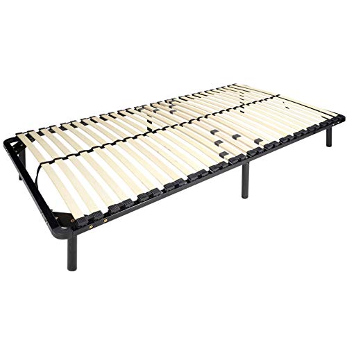 i-flair® Metallbett Lattenrost 100x200 cm, Gästebett auf Füßen mit Stauraum - für alle Matratzen und Betten geeignet von i-flair