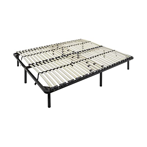 i-flair® Metallbett Lattenrost 140x200 cm, Gästebett auf Füßen mit Stauraum - für alle Matratzen und Betten geeignet von i-flair