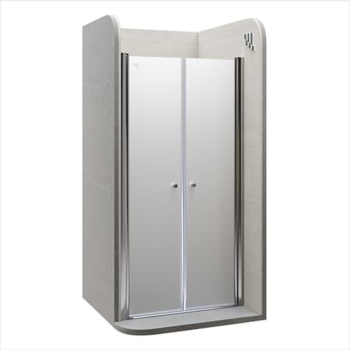 i-flair Duschtür LIMA mit Pendeltüren, 130x195 cm Verstellbereich von 128-132 cm Höhe: 195 cm Nischentür Duschabtrennung aus satiniertem 6mm NANO ESG Sicherheitsglas - DTF 195 von i-flair