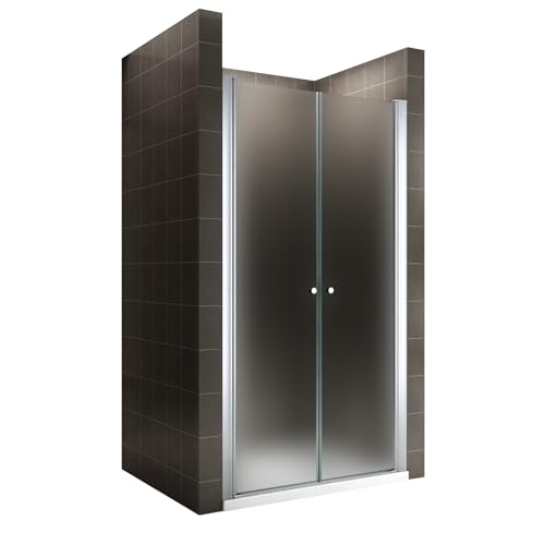 i-flair Duschtür LIMA mit Pendeltüren, 84x180 cm Verstellbereich von 84-88 cm Höhe: 180 cm Nischentür Duschabtrennung aus satiniertem 6mm NANO ESG Sicherheitsglas - DTF 180 von i-flair