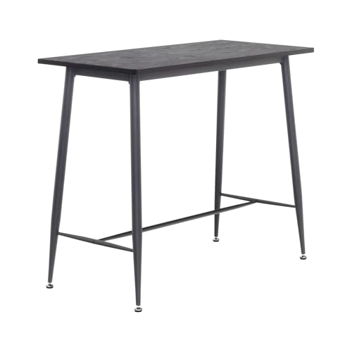 i-flair Bartisch Edward – Hochtisch 110x50x90 cm, rechteckig & modern, Küchentisch in Schwarz, Stehtisch mit rutschfesten Beinen für Barhocker & kleine Räume von i-flair
