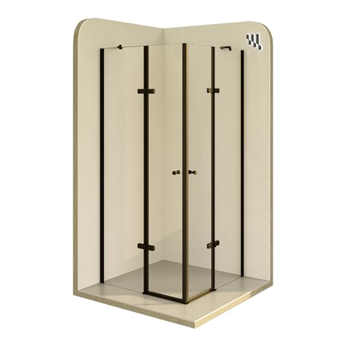 i-flair Duschkabine Alice 70x85 Höhe: 180 cm, Eckkabine mit Klapptüren in Schwarz. Duschabtrennung aus 6 mm dickem durchsichtigem Nano-ESG-Sicherheitsglas, beidseitig montierbar! DK19B von i-flair