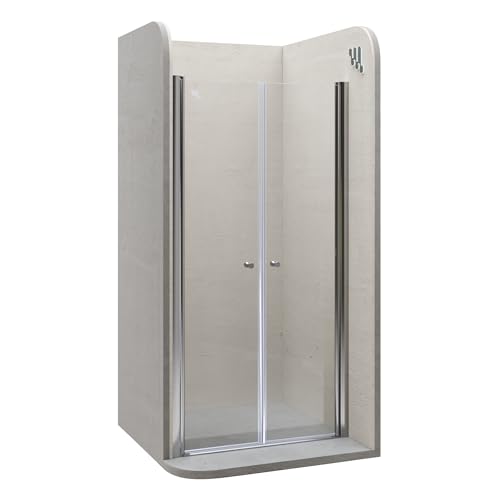 i-flair Duschtür 80x185 cm Verstellbereich von 80-84 cm, Höhe: 185 cm, Duschabtrennung aus 6 mm durchsichtigem ESG Sicherheitsglas mit Nanobeschichtung und Hebe-Senkmechanismus - DTC von i-flair