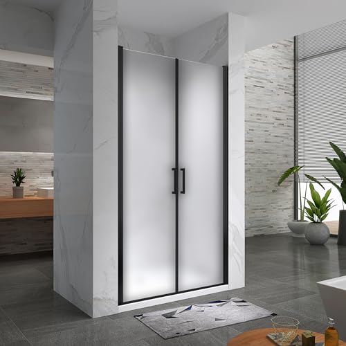 i-flair Duschtür Lara in Schwarz 101x195 cm Verstellbereich von 101-104 cm, Höhe: 195 cm, Duschabtrennung aus 6 mm satiniertem Nano-ESG Sicherheitsglas mit und Edelstahlgriffe - NF Black i-flair Duschtür Lara in Schwarz 101x195 cm Verstellbereich von 101-104 cm, Höhe: 195 cm, Duschabtrennung aus 6 mm satiniertem Nano-ESG Sicherheitsglas mit und Edelstahlgriffe - NF Black von i-flair
