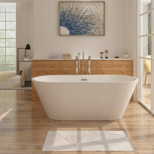 i-flair Freistehende Design Badewanne LUGANO - aus Acryl in 170x80 cm, Farbe Weiß von i-flair