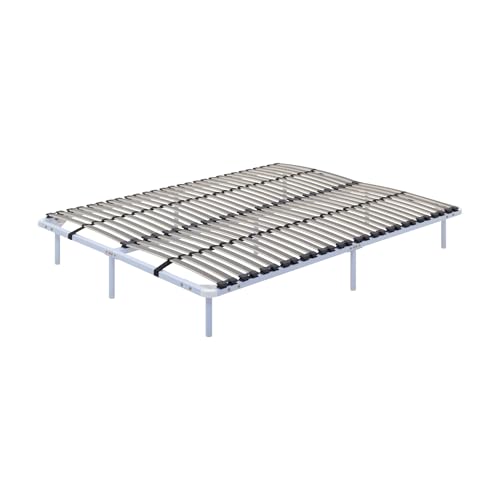 i-flair Lattenrost Metallbett Ortho 180x200 cm Weiß – Gästebett/Futonbett mit Füßen & Stauraum, Stabiler Lattenrahmen für alle Betten & Matratzen geeignet, 28 cm hoch i-flair Lattenrost Metallbett Ortho 180x200 cm Weiß – Gästebett/Futonbett mit Füßen & Stauraum, Stabiler Lattenrahmen für alle Betten & Matratzen geeignet, 28 cm hoch von i-flair