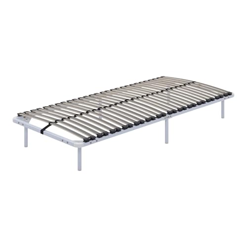 i-flair Lattenrost Metallbett Ortho 90x200 cm Weiß – Gästebett/Futonbett mit Füßen & Stauraum, Stabiler Lattenrahmen für alle Betten & Matratzen geeignet, 28 cm hoch i-flair Lattenrost Metallbett Ortho 90x200 cm Weiß – Gästebett/Futonbett mit Füßen & Stauraum, Stabiler Lattenrahmen für alle Betten & Matratzen geeignet, 28 cm hoch von i-flair