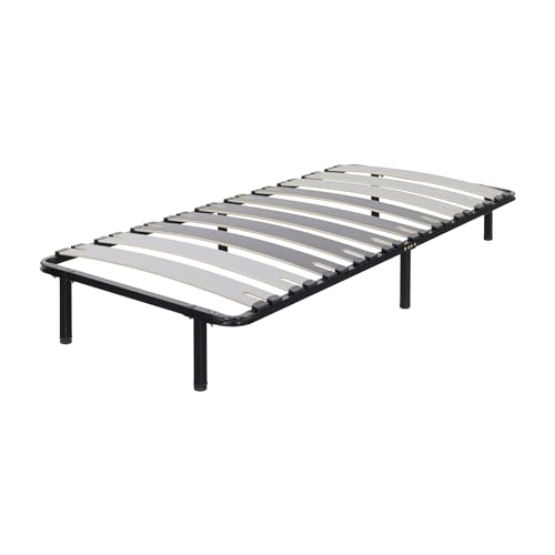 i-flair Metallbett Deck 80x200 cm - Stabiler Metall-Lattenrahmen auf Füßen mit Breiten Latten - Lattenrost für alle Betten und Matratzen geeignet von i-flair