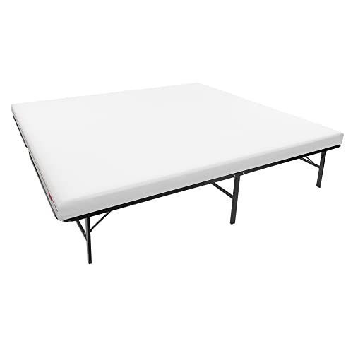 i-flair Metallbett Gästebett Klappbett LETTO 160x200 cm mit Matratze Slick 12cm Höhe Faltbett auf Füßen mit Stauraum von i-flair