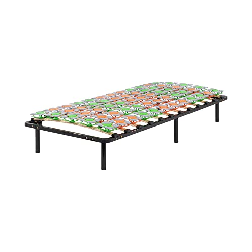 i-flair Metallbett Tellerlattenrost 80x200 cm auf Füßen, Gästebett Ergo IF57 mit Tellerfedern und Stauraum - für alle Matratzen und Betten geeignet von i-flair