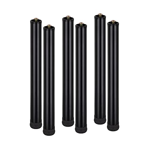 i-flair Metallfuß Möbelfuß Stützfuß, 6 Füße in 35 cm Höhe in I-Form zum Nachrüsten für Möbel wie Lattenroste, Betten, Schränke usw. in Schwarz von i-flair